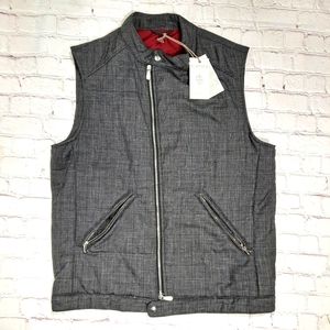 Eleventy Grey Wool Blend Zip Up Vest NWT
